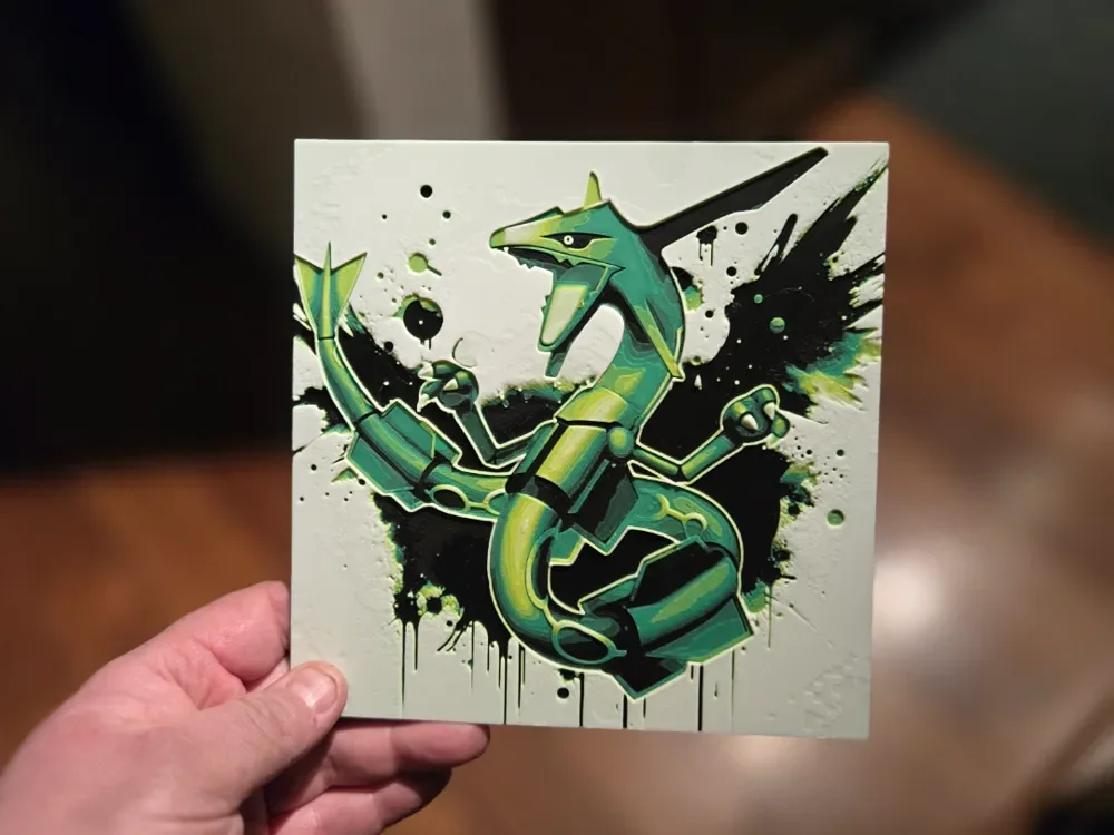 Graffiti Rayquaza Hueforge by 3Ree Printing HueForge model: Graffiti Rayquaza Hueforge by 3Ree Printing