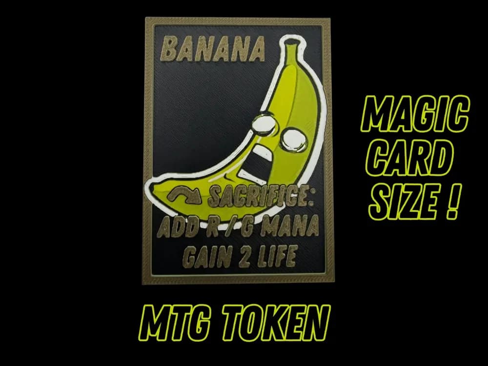 Banana Token - Magic the Gathering by Canadian Gamer HueForge model: Banana Token - Magic the Gathering by Canadian Gamer
