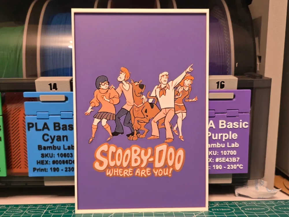 Scooby-Doo, Where Are You! Poster - Hueforge Art by Lumpy3D HueForge model: Scooby-Doo, Where Are You! Poster - Hueforge Art by Lumpy3D