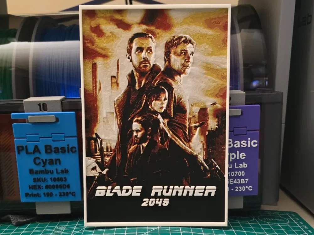 Blade Runner 2049 Movie Poster - Hueforge Art by Lumpy3D HueForge model: Blade Runner 2049 Movie Poster - Hueforge Art by Lumpy3D