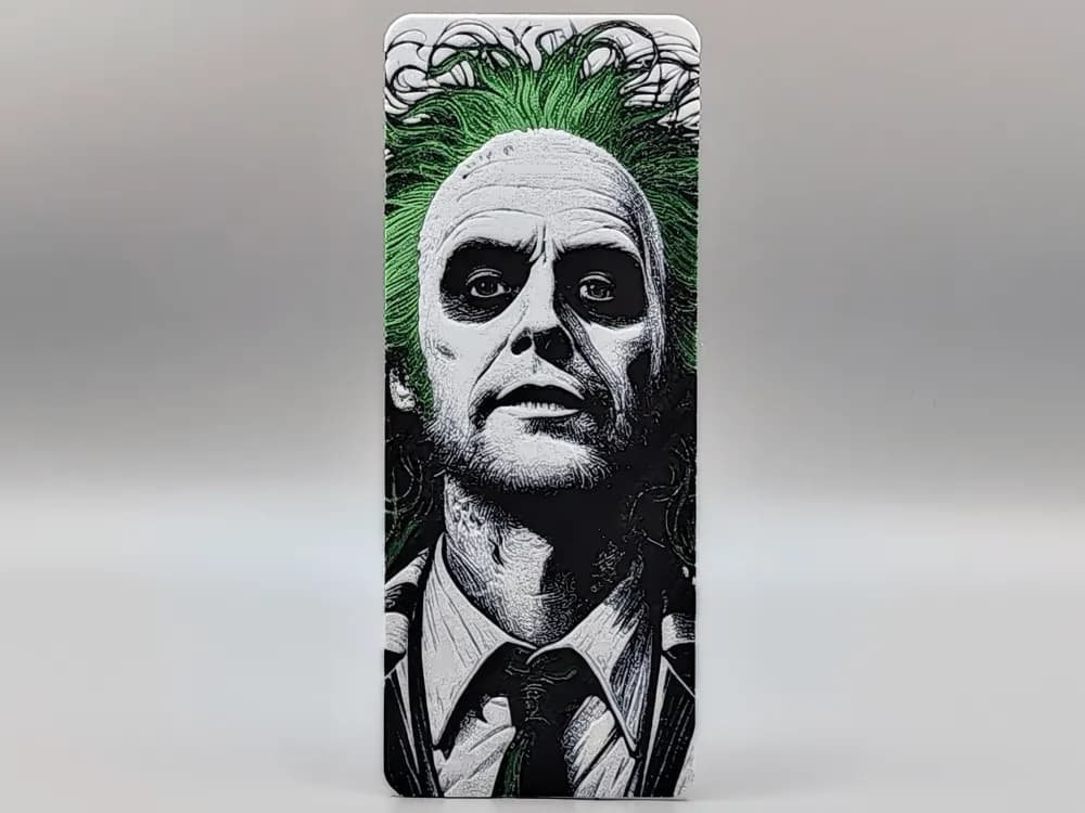 Beetlejuice Bookmark - 0.2 Nozzle by Sarge HueForge model: Beetlejuice Bookmark - 0.2 Nozzle by Sarge