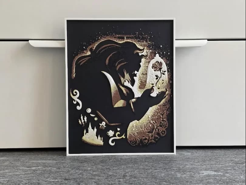 Disney Beauty and the Beast Hueforge by RIVY3Dprint HueForge model: Disney Beauty and the Beast Hueforge by RIVY3Dprint