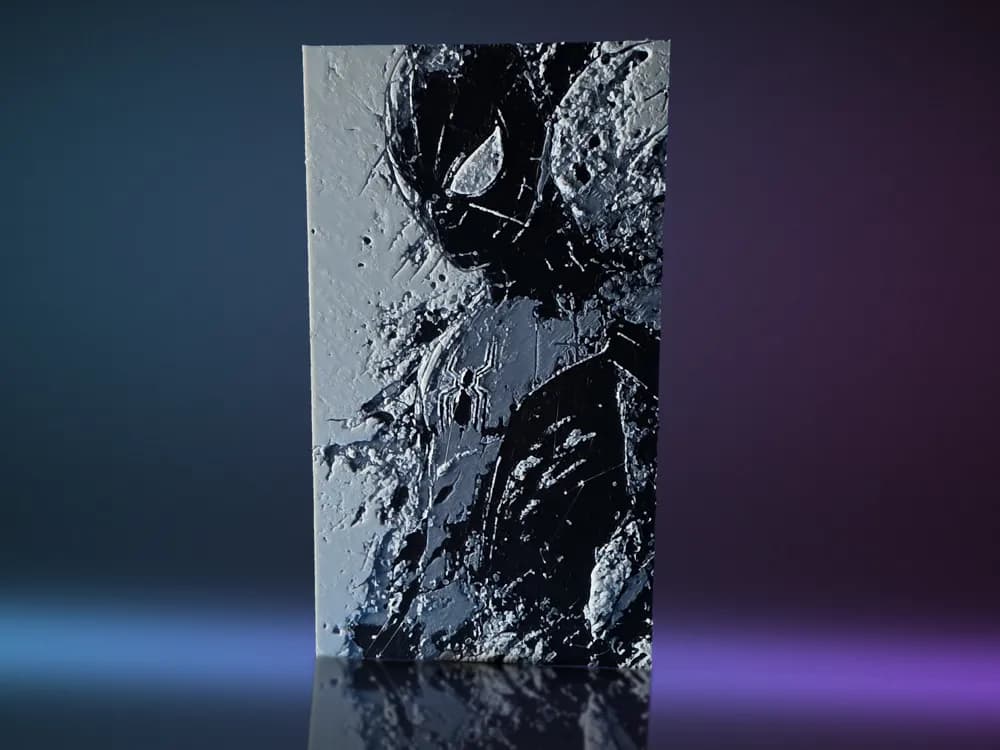 Hueforge - Spiderman - Peter Parker 1 by FxD | Function-x-Design HueForge model: Hueforge - Spiderman - Peter Parker 1 by FxD | Function-x-Design