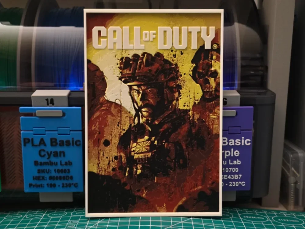 Call of Duty Poster - Hueforge Art by Lumpy3D HueForge model: Call of Duty Poster - Hueforge Art by Lumpy3D