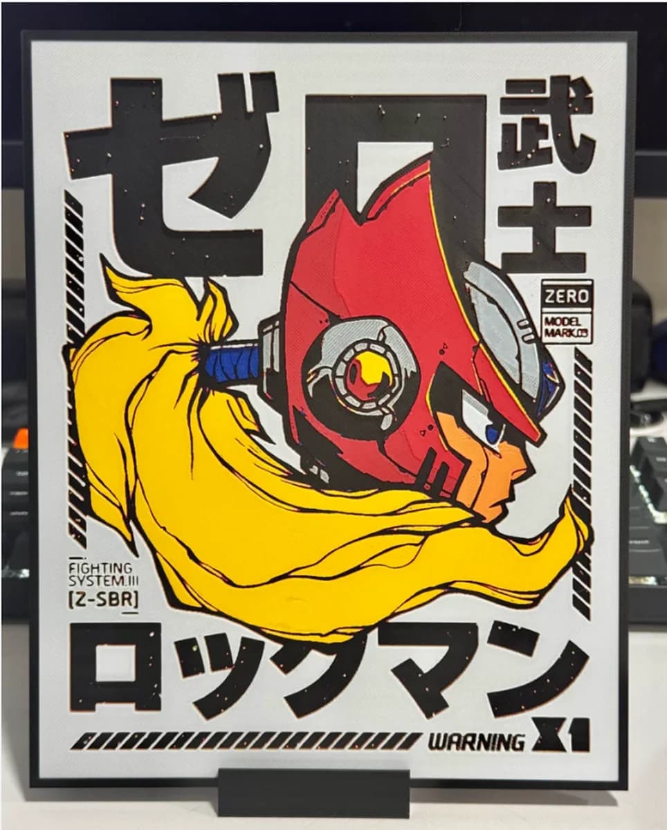 Zero from Megaman by Strata Prints HueForge model: Zero from Megaman by Strata Prints