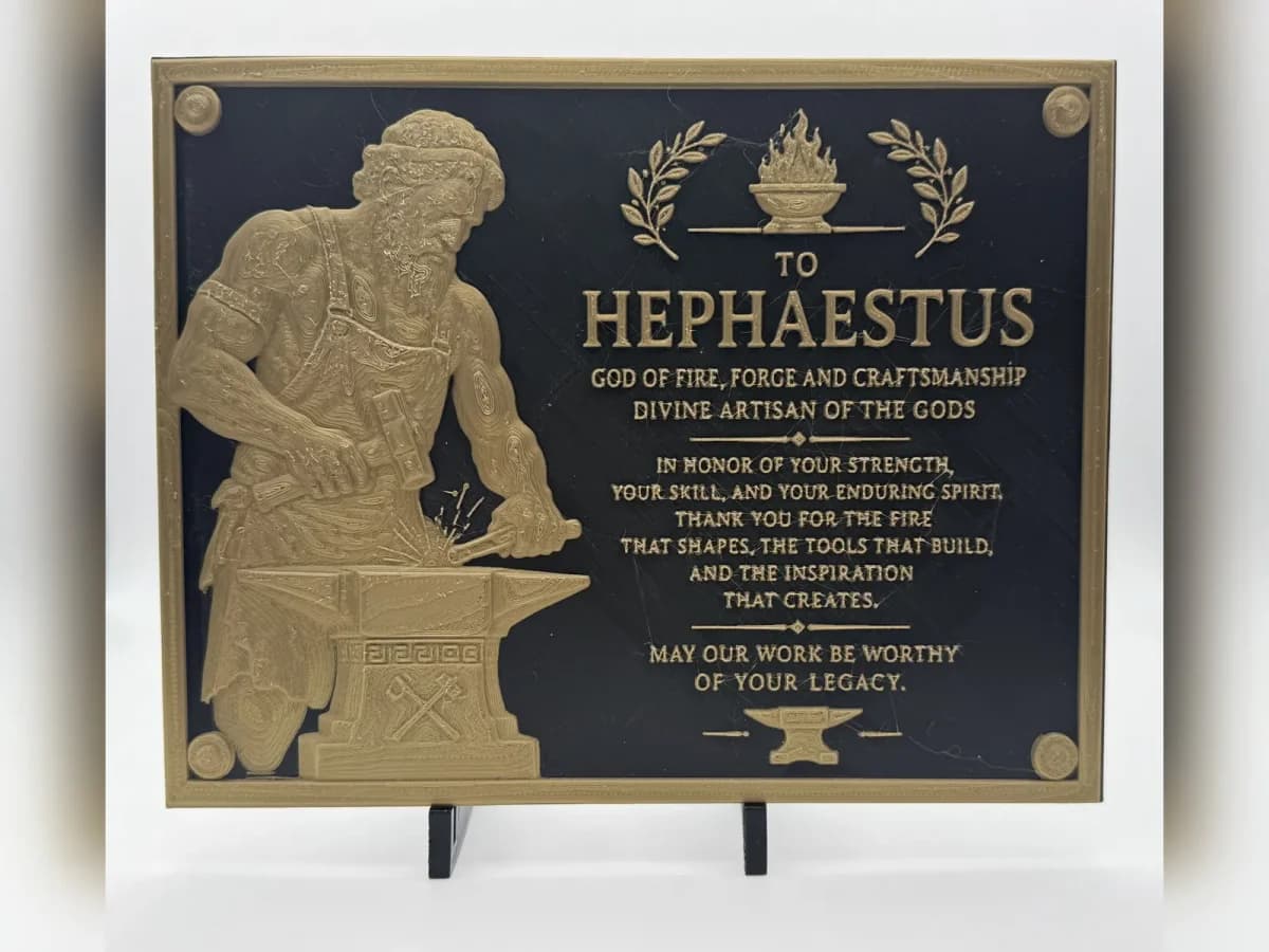 Hephaestus Forge Tribute Relief Plaque by iPrintStuffau HueForge model: Hephaestus Forge Tribute Relief Plaque by iPrintStuffau