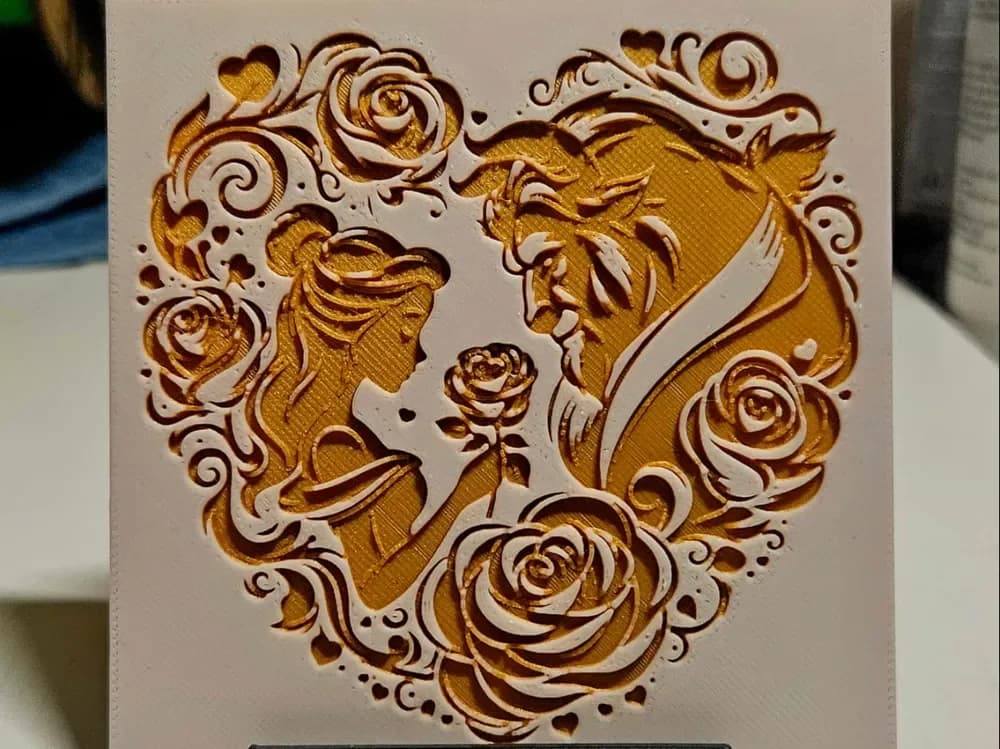 Beauty and the Beast by Mano's 3d_Art HueForge model: Beauty and the Beast by Mano's 3d_Art
