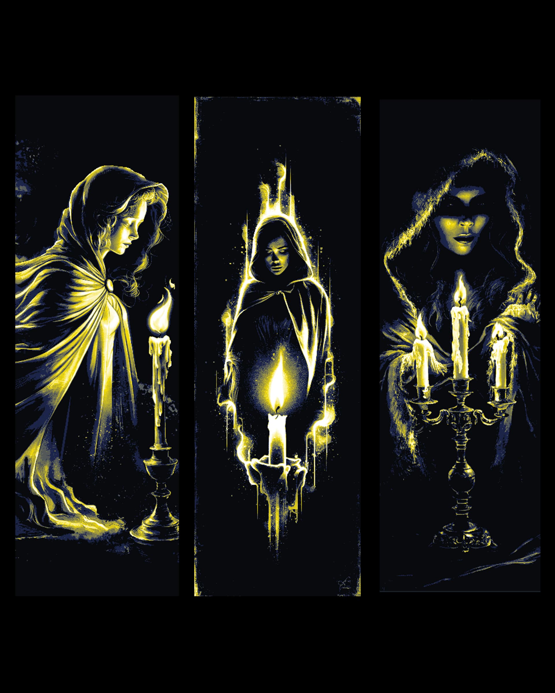 Life by candlelight - Women walking in darkness - Set of bookmarks Life by candlelight - Women walking in darkness - Set of bookmarks