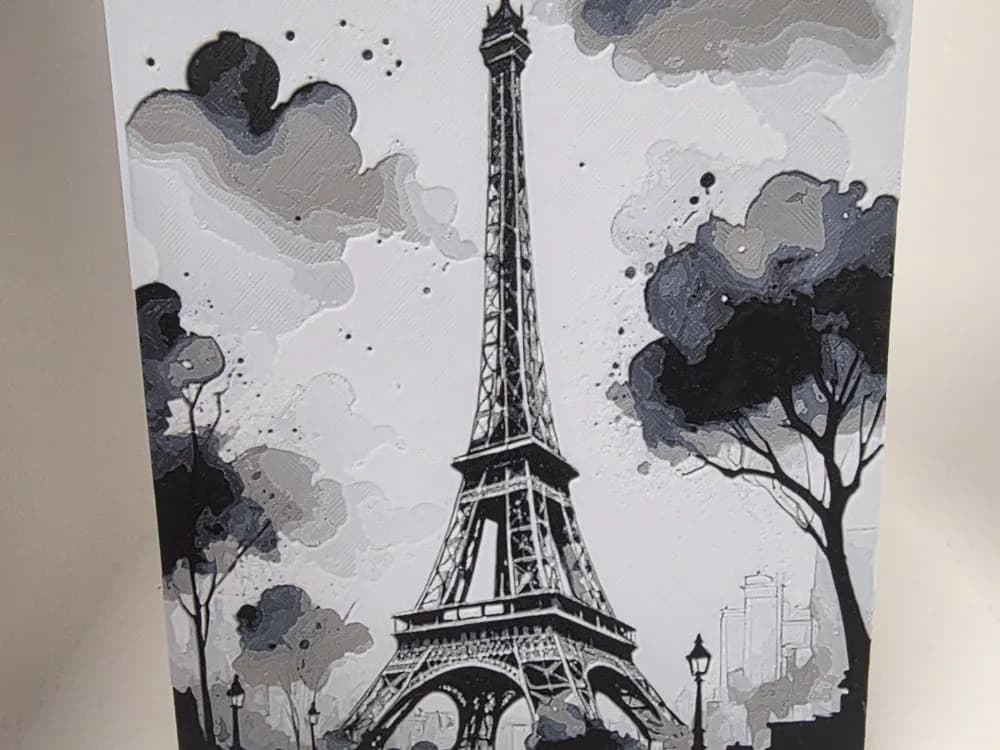 Eiffel Tower Hueforge by Morganja HueForge model: Eiffel Tower Hueforge by Morganja