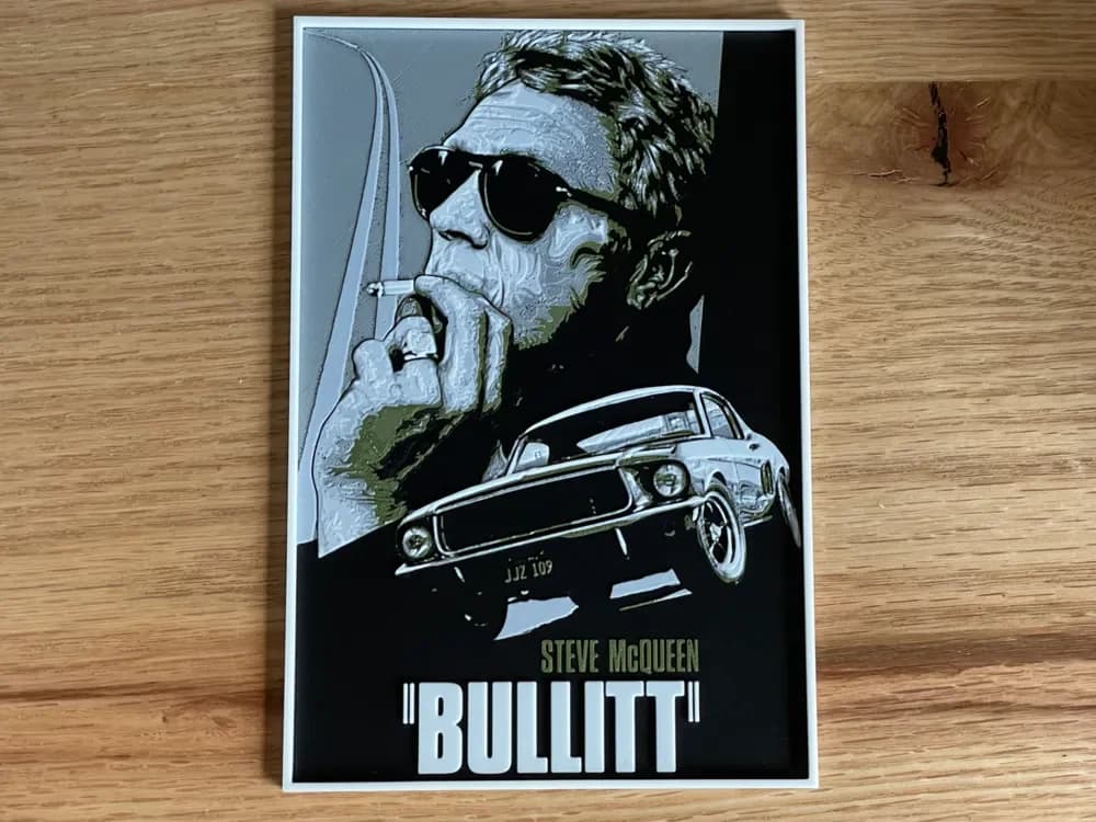 Bullitt (1968) Hueforge Movie Poster Bullitt (1968) Hueforge Movie Poster