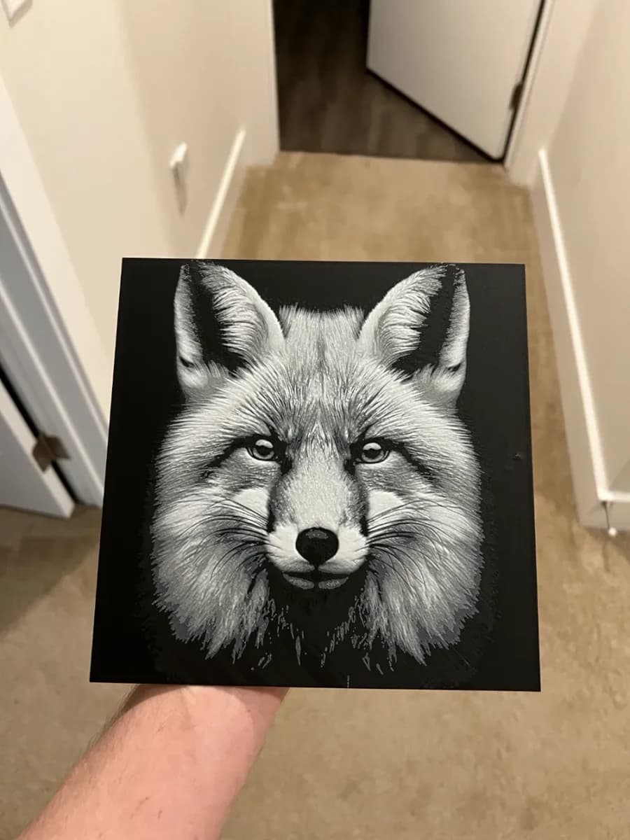 Fox Grayscale Art Hueforge by RP47 Designs HueForge model: Fox Grayscale Art Hueforge by RP47 Designs