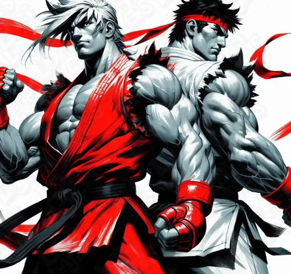 Ken & Ryu Hueforge by LoFi Layers HueForge model: Ken & Ryu Hueforge by LoFi Layers