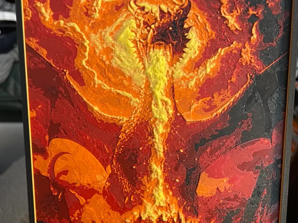 Dragon Melting a Town Hueforge by Advancedtechworldwide HueForge model: Dragon Melting a Town Hueforge by Advancedtechworldwide