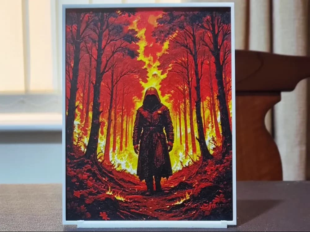 A World On Fire - HueForge 4 Color by BoDad HueForge model: A World On Fire - HueForge 4 Color by BoDad