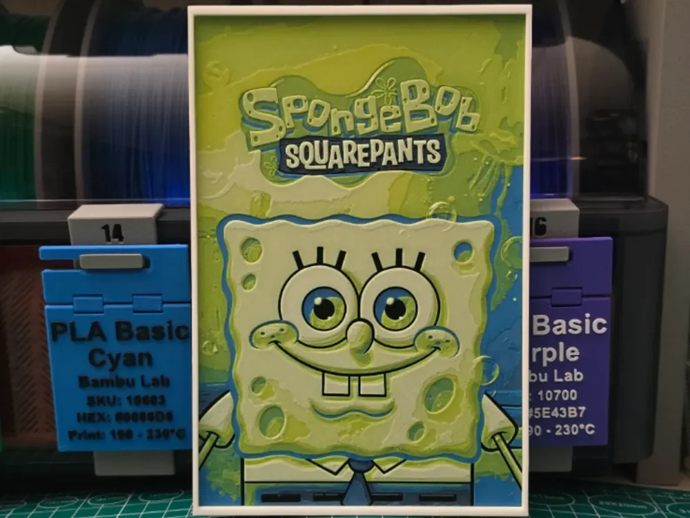 SpongeBob SquarePants Poster - Hueforge Art by Lumpy3D HueForge model: SpongeBob SquarePants Poster - Hueforge Art by Lumpy3D
