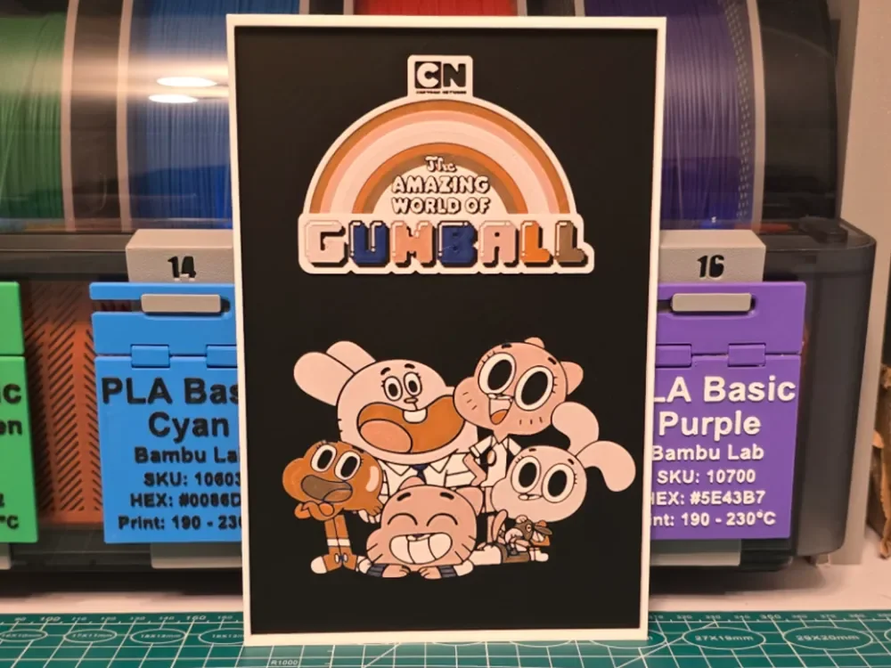 The Amazing World of Gumball Poster - Hueforge Art by Lumpy3D HueForge model: The Amazing World of Gumball Poster - Hueforge Art by Lumpy3D