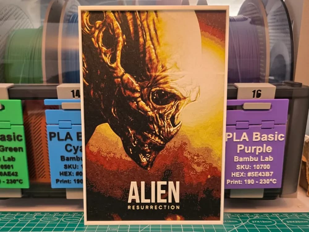 HueForge model: Alien: Resurrection Movie Poster - Hueforge Art by Lumpy3D