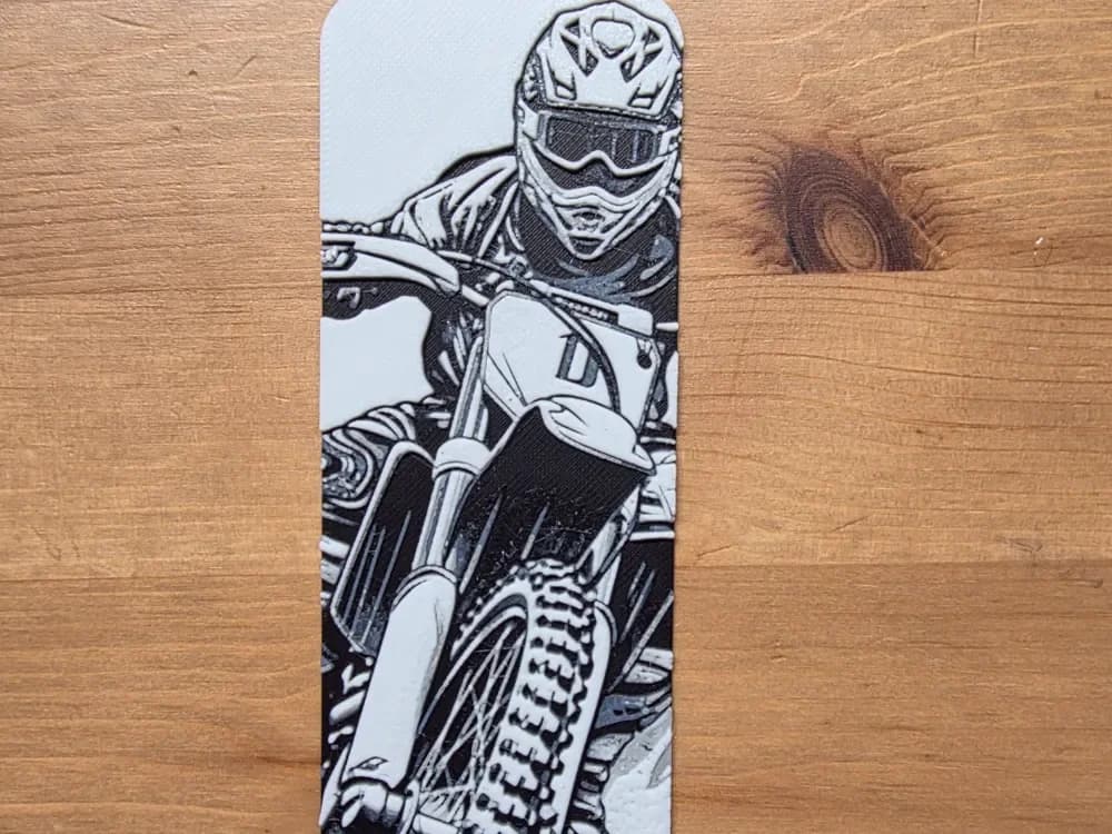 Motocross Bookmark by Morganja HueForge model: Motocross Bookmark by Morganja