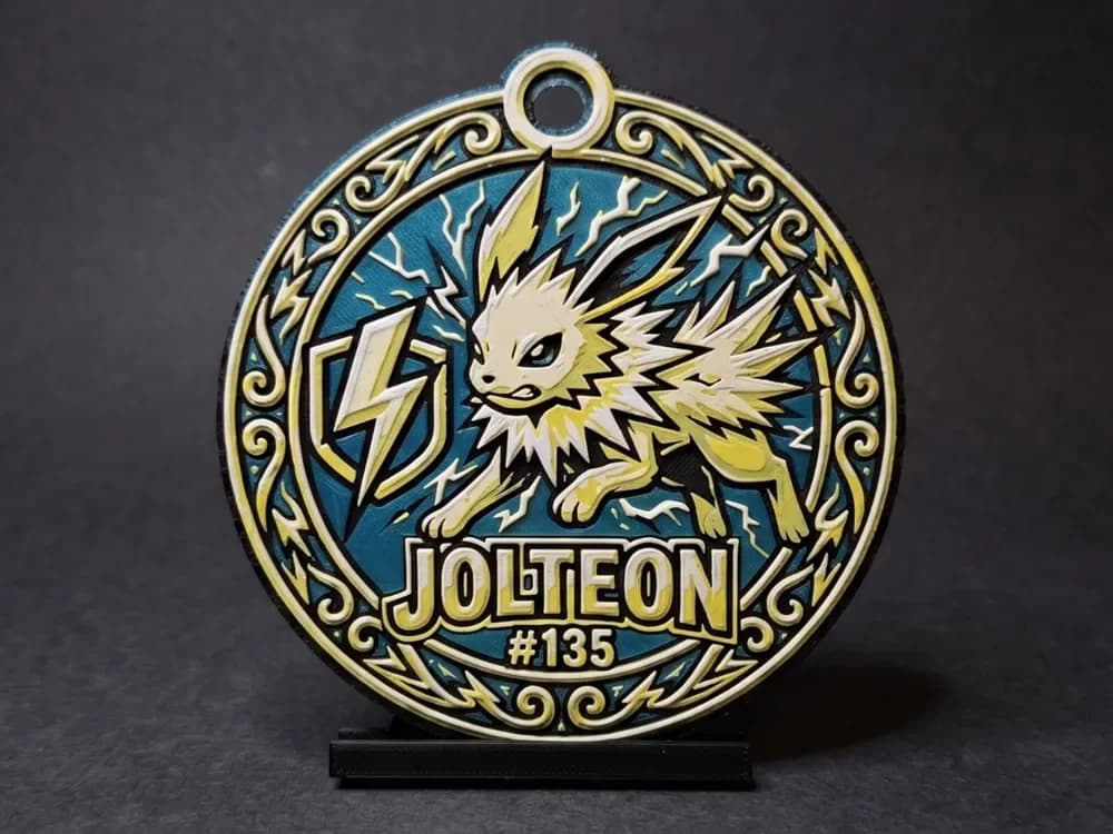 Jolteon #135 - Pokemon Ornament by LED HueForge model: Jolteon #135 - Pokemon Ornament by LED