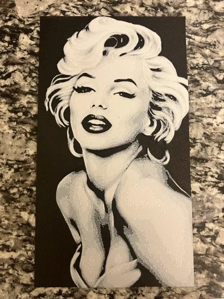 Marilyn Monroe black and white includes a1 mini by Houston713Texan HueForge model: Marilyn Monroe black and white includes a1 mini by Houston713Texan