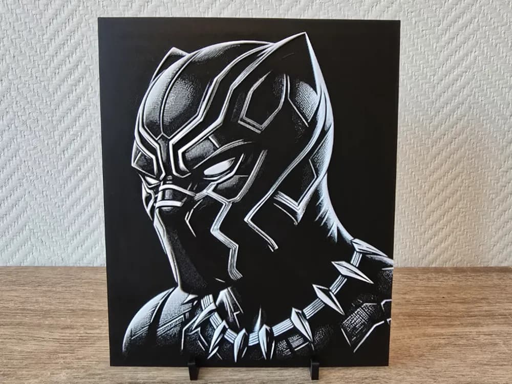 Black Panther Hueforge by Kactus Fpv HueForge model: Black Panther Hueforge by Kactus Fpv