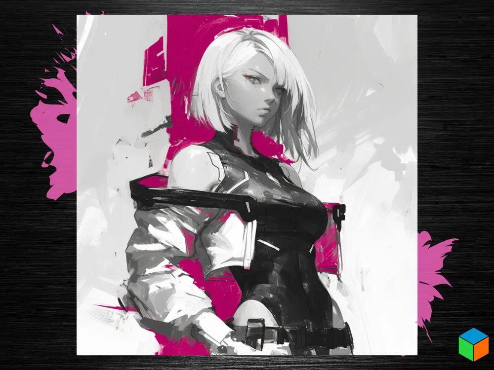 Lucy Cyberpunk 200x200 Poster by 3D Prints By Vic HueForge model: Lucy Cyberpunk 200x200 Poster by 3D Prints By Vic