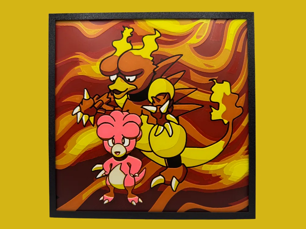 Magby and Magmar by Canadian Gamer HueForge model: Magby and Magmar by Canadian Gamer