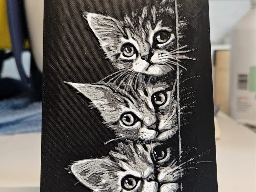 Cats on a row by Mano's 3d_Art HueForge model: Cats on a row by Mano's 3d_Art