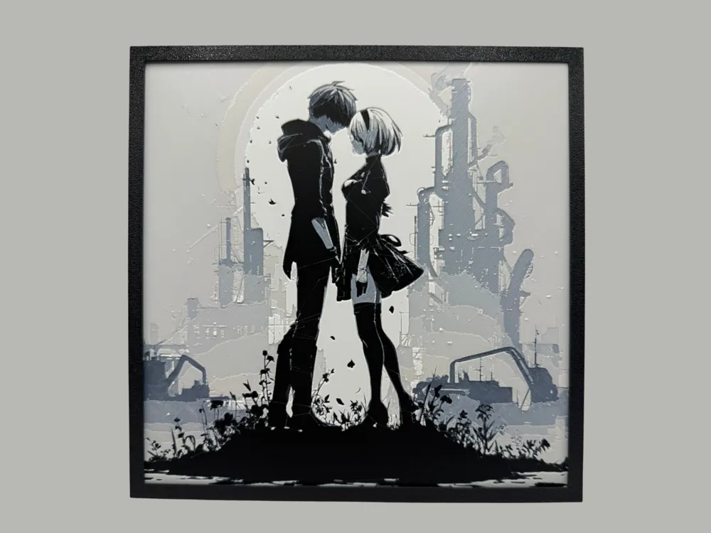 2B and 9S - NieR: Automata #1 by Canadian Gamer HueForge model: 2B and 9S - NieR: Automata #1 by Canadian Gamer