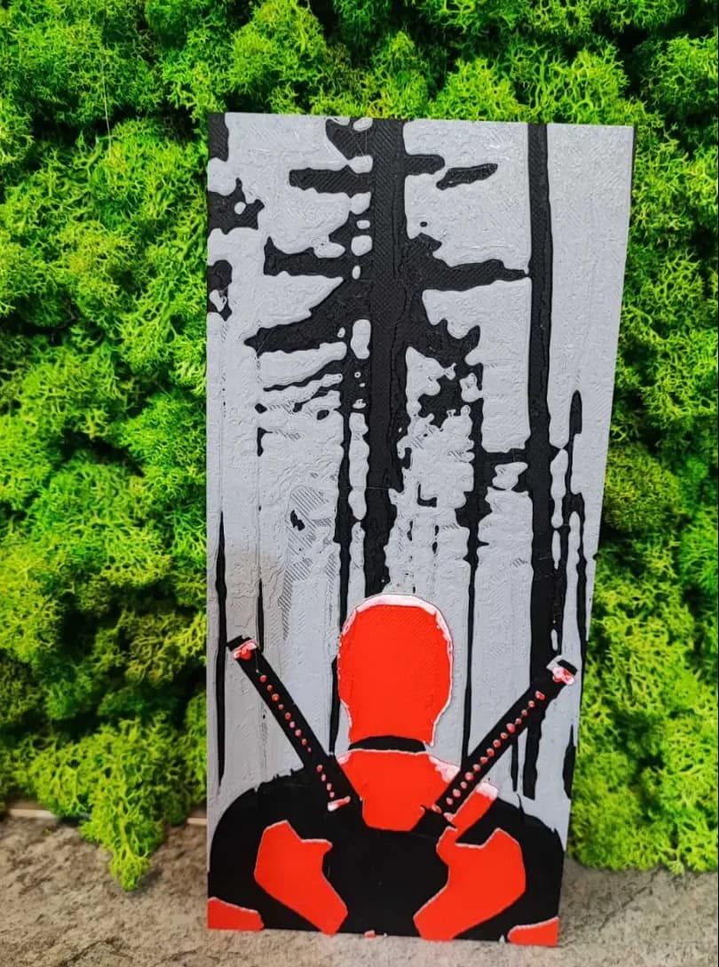 Deadpool moment by Garuda3D HueForge model: Deadpool moment by Garuda3D
