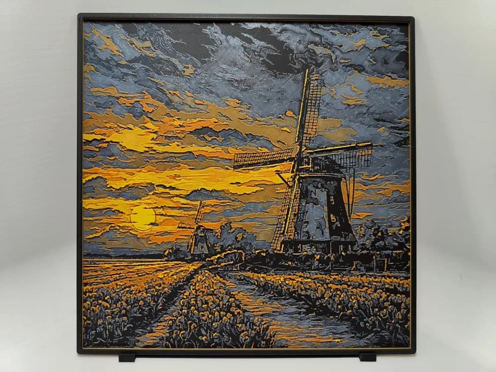 Dutch Windmill Sunset - Hueforge by BeaN HueForge model: Dutch Windmill Sunset - Hueforge by BeaN