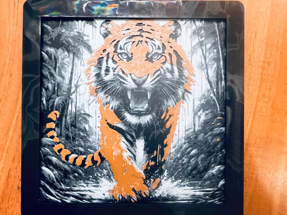 Tiger in the Jungle by JustBe 3D Printing HueForge model: Tiger in the Jungle by JustBe 3D Printing
