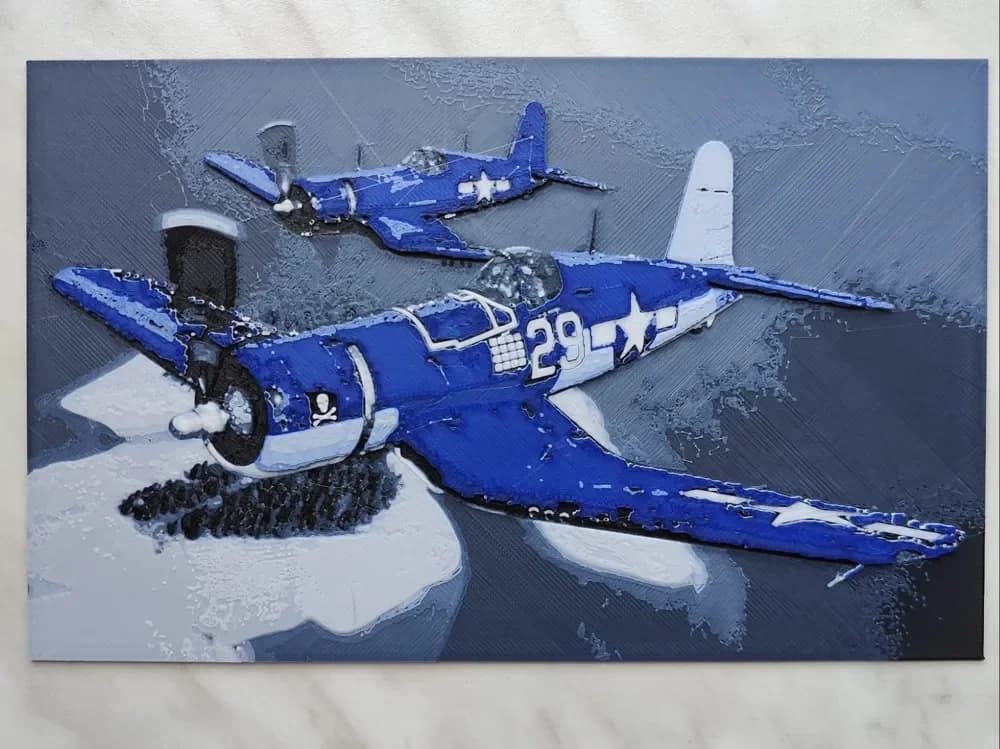 HueForge model: Vought F4U Corsair - Hueforge by BeaN