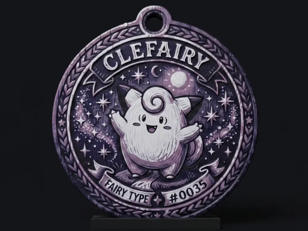 Clefairy #0035 - Pokemon Ornament by LED HueForge model: Clefairy #0035 - Pokemon Ornament by LED