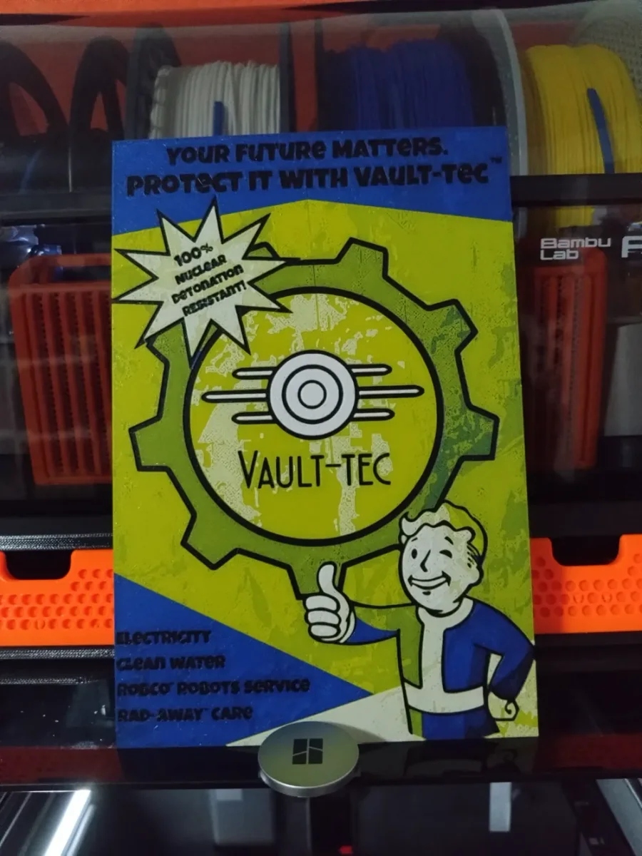 Fallout VAULT-TEC (HueForge) by Asgar3D HueForge model: Fallout VAULT-TEC (HueForge) by Asgar3D