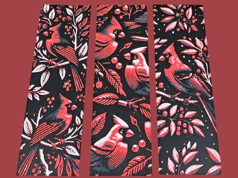 Cardinals Bookmarks by BusyKikiBee HueForge model: Cardinals Bookmarks by BusyKikiBee