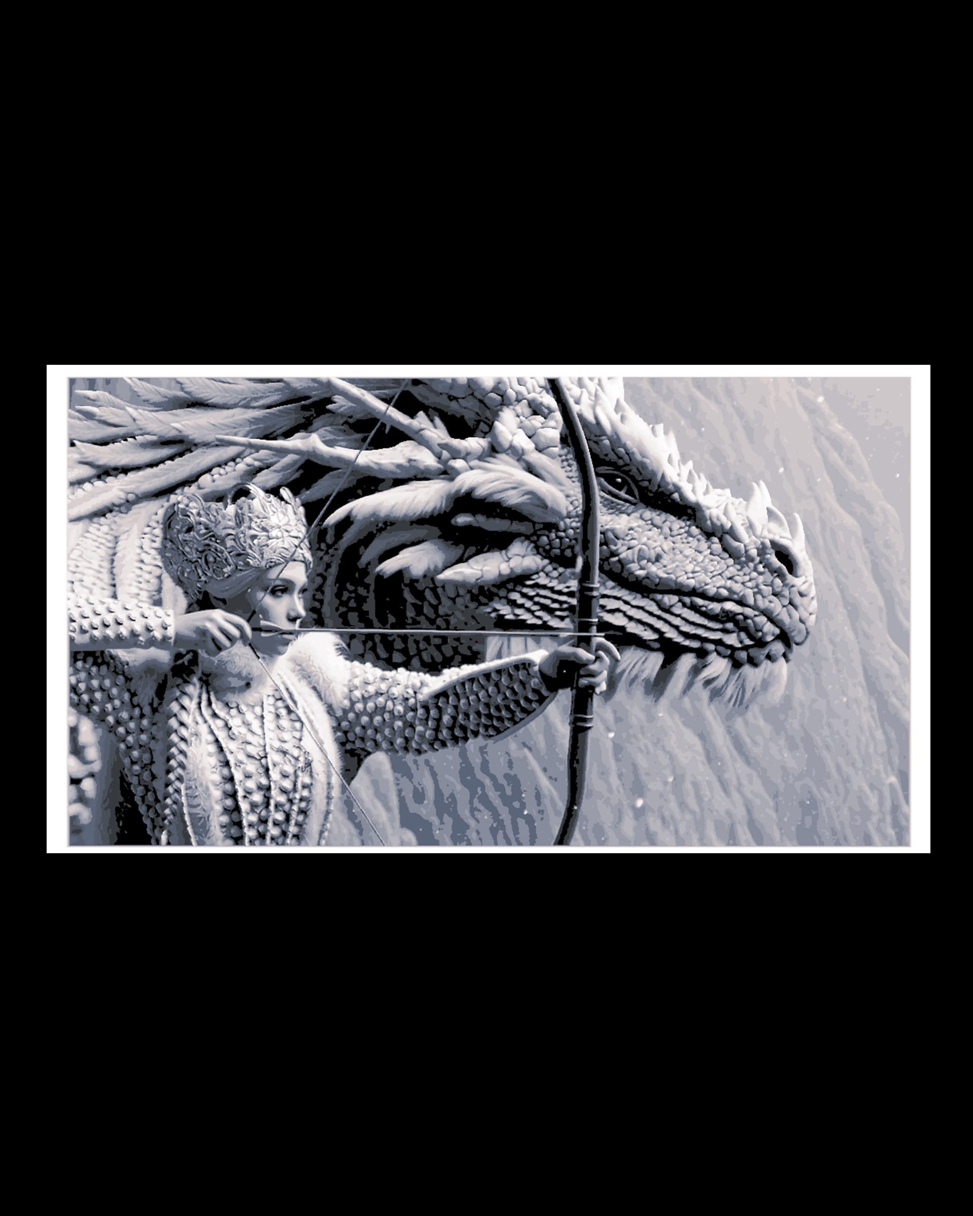 Waiting for the right moment - The rider waits with her Dragon - Hueforge art by BooneCo3d HueForge model: Waiting for the right moment - The rider waits with her Dragon - Hueforge art by BooneCo3d