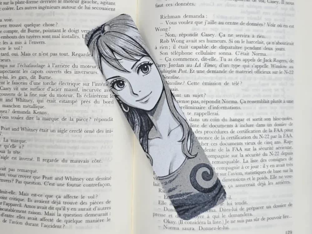 Bookmark Portait Nami One piece by Kactus Fpv HueForge model: Bookmark Portait Nami One piece by Kactus Fpv