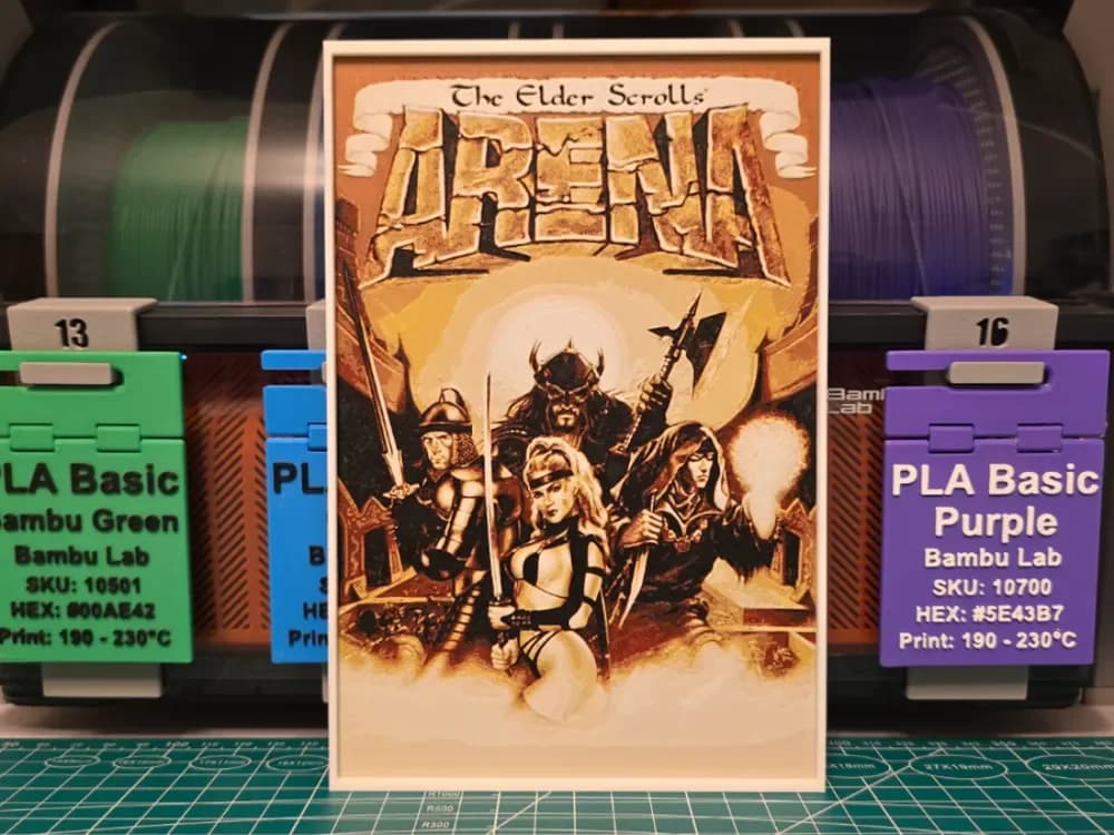 The Elder Scrolls: Arena Poster - Hueforge Art by Lumpy3D HueForge model: The Elder Scrolls: Arena Poster - Hueforge Art by Lumpy3D