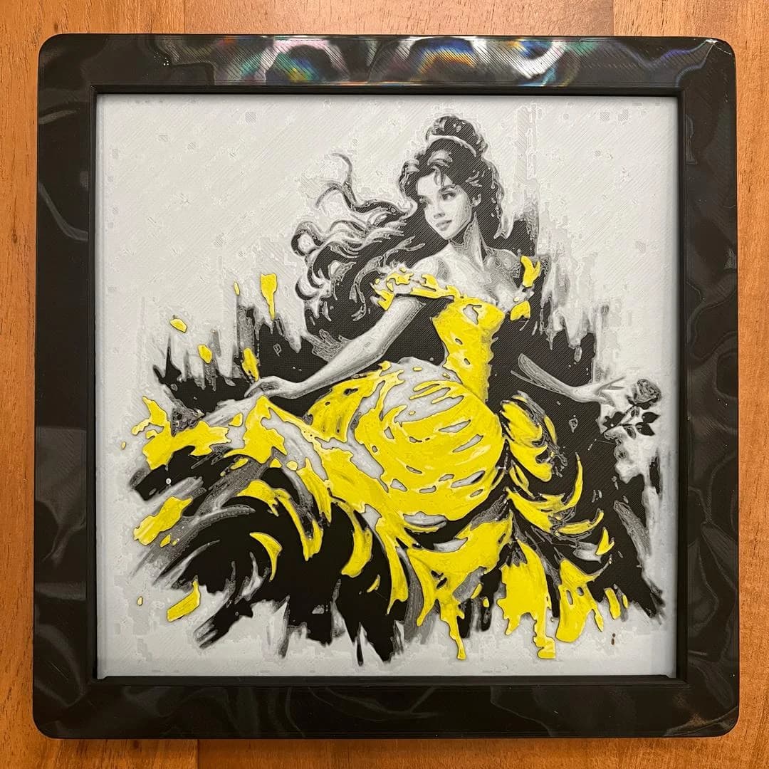 Belle from Beauty and the Beast by JustBe 3D Printing HueForge model: Belle from Beauty and the Beast by JustBe 3D Printing