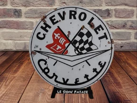Plaque vintage Chevrolet Corvette hueforge by leshowpatate HueForge model: Plaque vintage Chevrolet Corvette hueforge by leshowpatate
