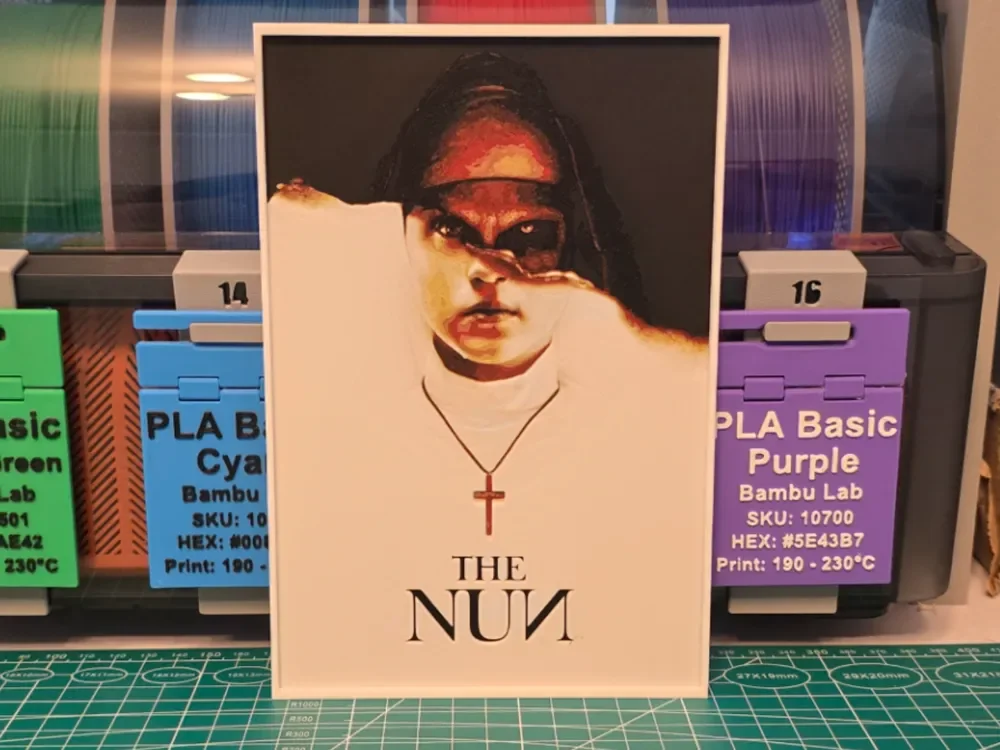 The Nun Movie Poster - Hueforge Art by Lumpy3D HueForge model: The Nun Movie Poster - Hueforge Art by Lumpy3D