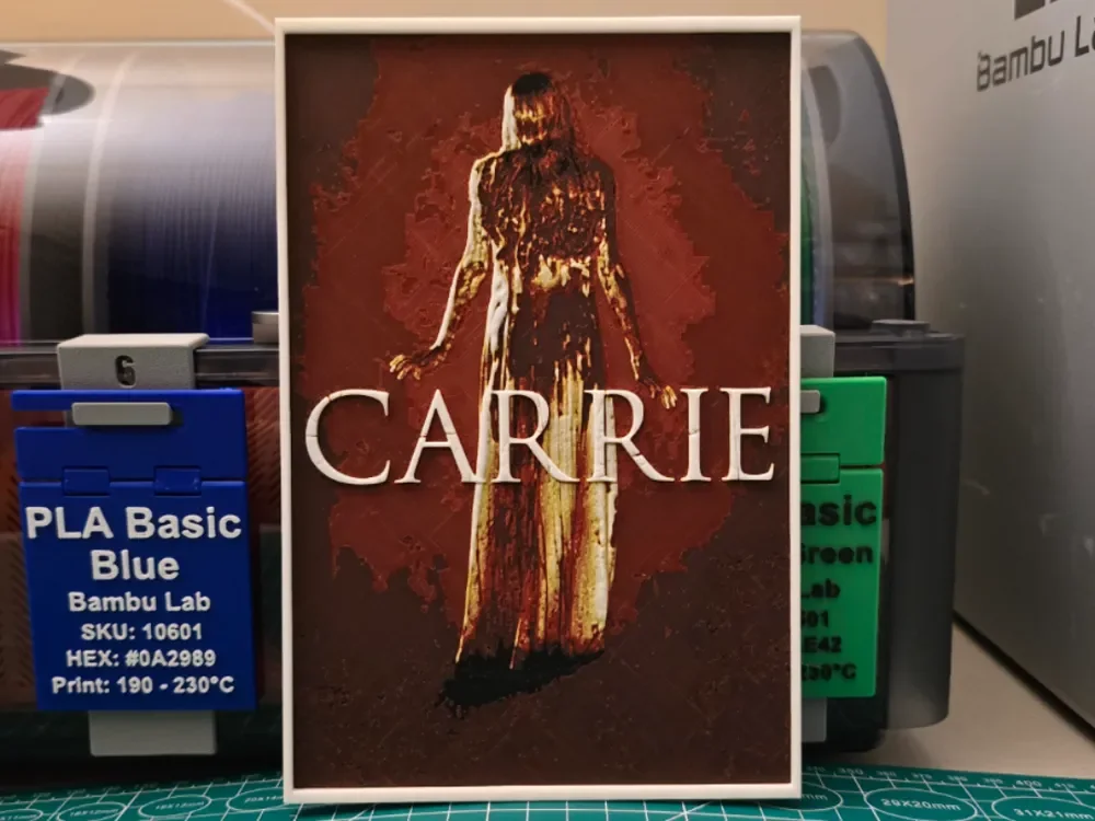 Carrie Movie Poster - Hueforge Art by Lumpy3D HueForge model: Carrie Movie Poster - Hueforge Art by Lumpy3D