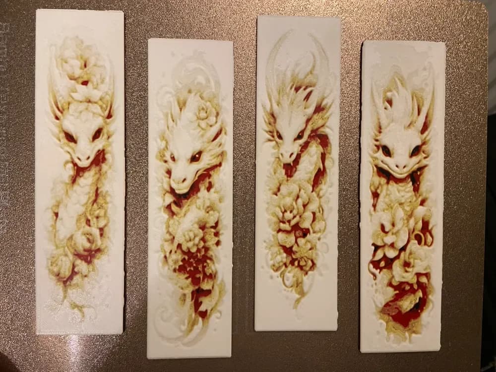 4x Cute Dragon Bookmark by Morganja HueForge model: 4x Cute Dragon Bookmark by Morganja