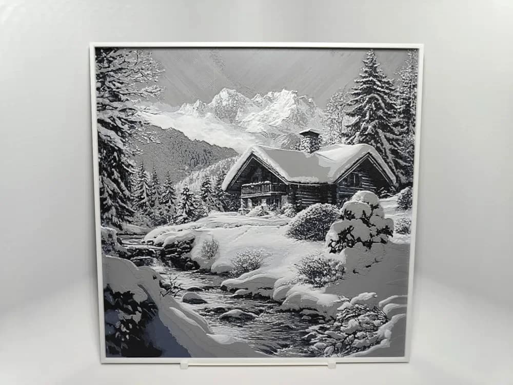 HueForge model: Cozy Winter Cabin by BeaN