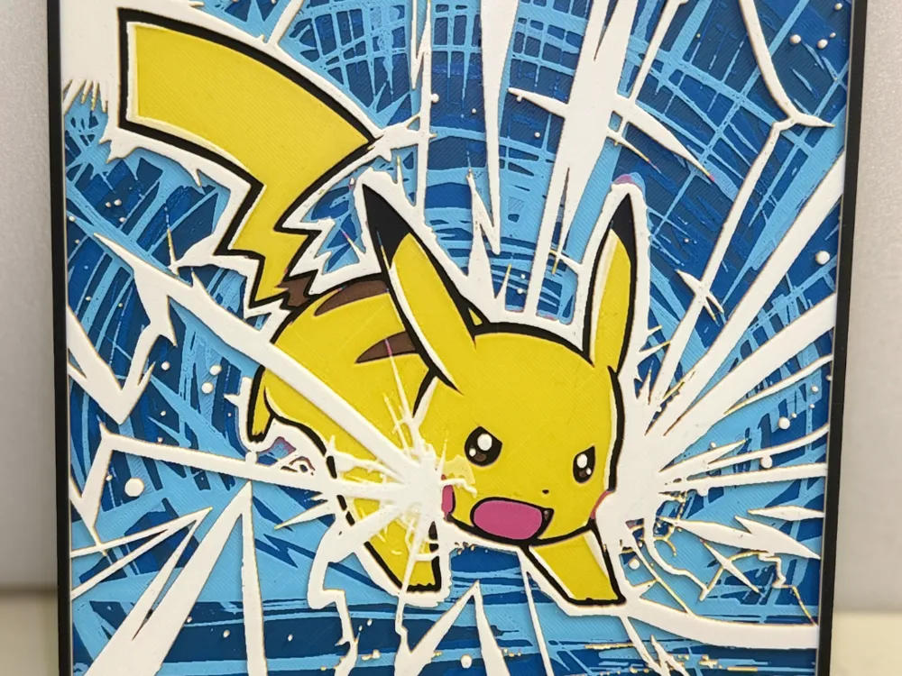 HueForge model: Pokémon Hueforge - Pikachu Thunder by MonkeyForge 3D