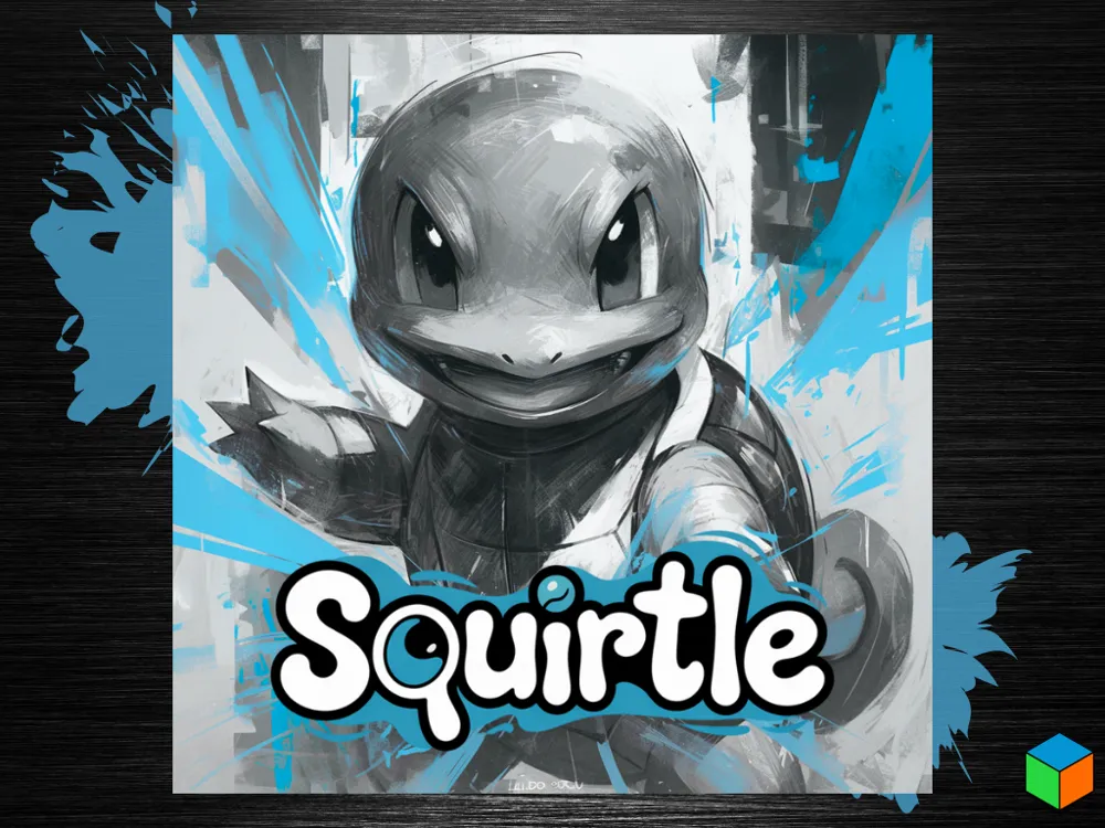 Squirtle Poster – Shellshocked in Style by 3D Prints By Vic HueForge model: Squirtle Poster – Shellshocked in Style by 3D Prints By Vic