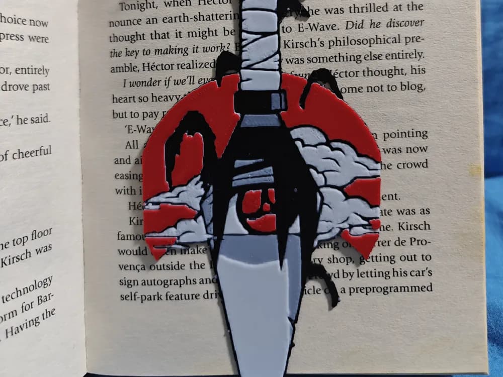 Itachi Uchiha V2 Naruto Kunai Bookmark Wall decor by TheHueforgeLady HueForge model: Itachi Uchiha V2 Naruto Kunai Bookmark Wall decor by TheHueforgeLady