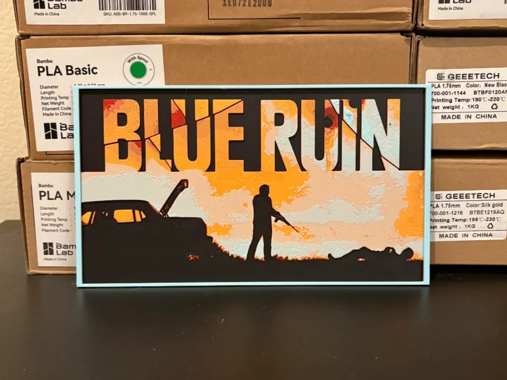 Blue Ruin Hueforge by Estiv HueForge model: Blue Ruin Hueforge by Estiv