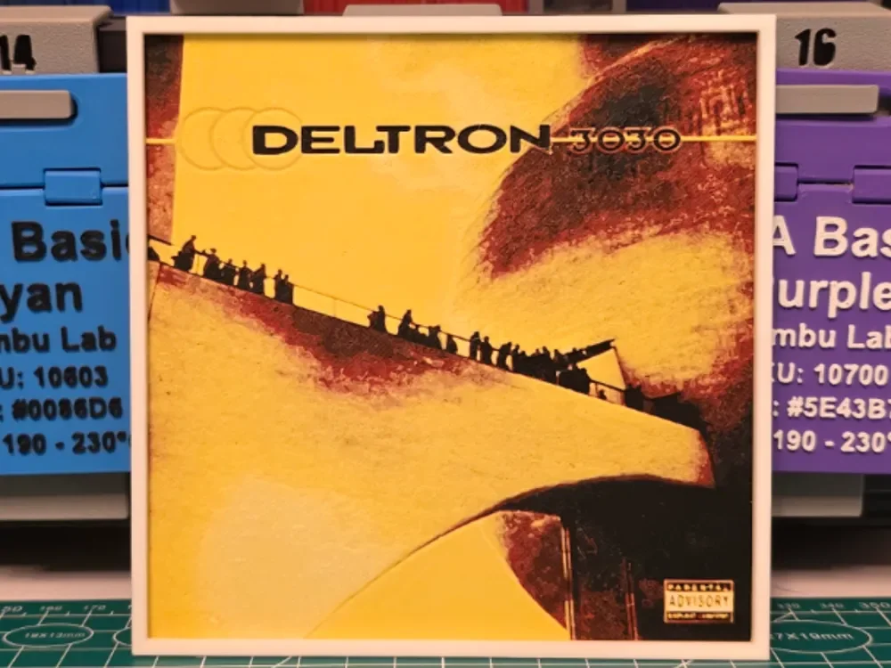 Deltron 3030 "Deltron 3030" Album - Hueforge Art by Lumpy3D HueForge model: Deltron 3030 "Deltron 3030" Album - Hueforge Art by Lumpy3D